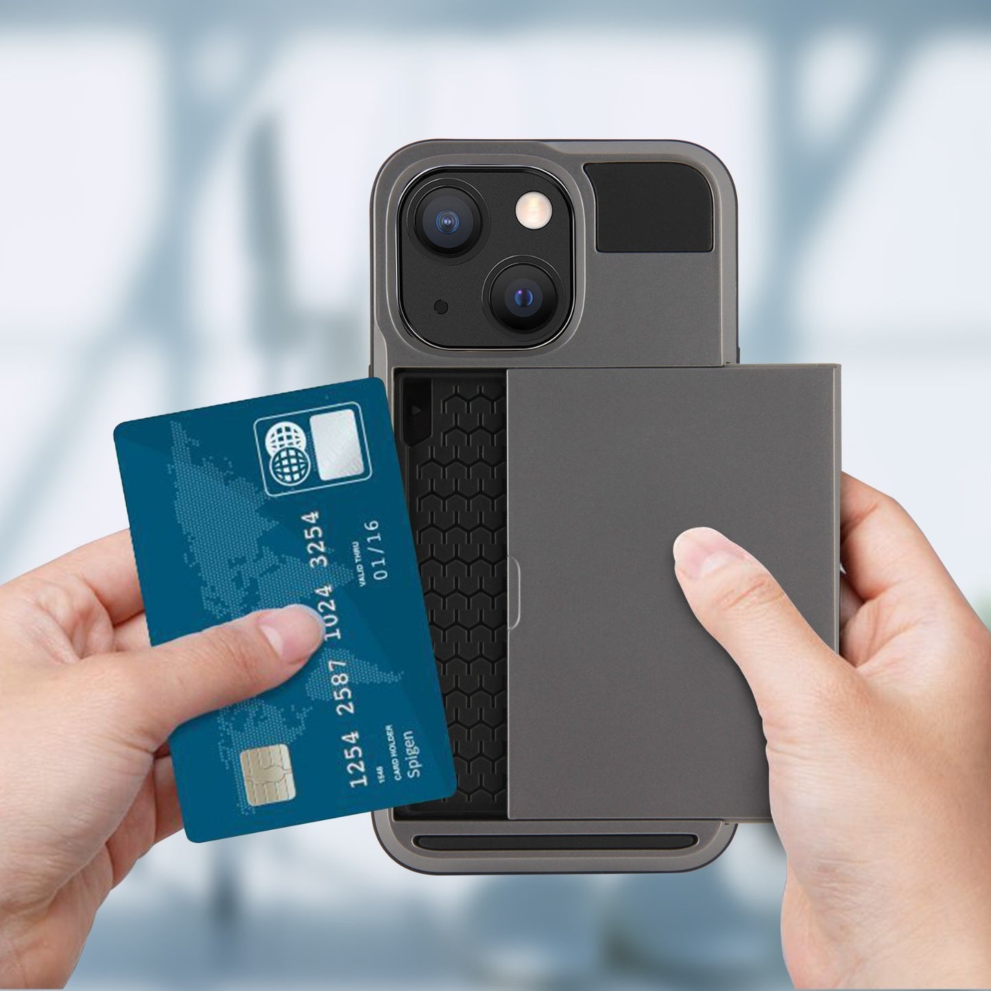 Card For iPhone 13 Pro Max Mini Holder Wallet Case Shockproof Hybrid Protective