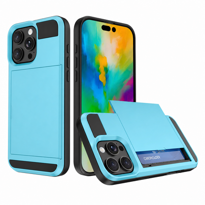 Card Holder Wallet Case Shockproof Hybrid Protective For iPhone 16 Pro Max Plus