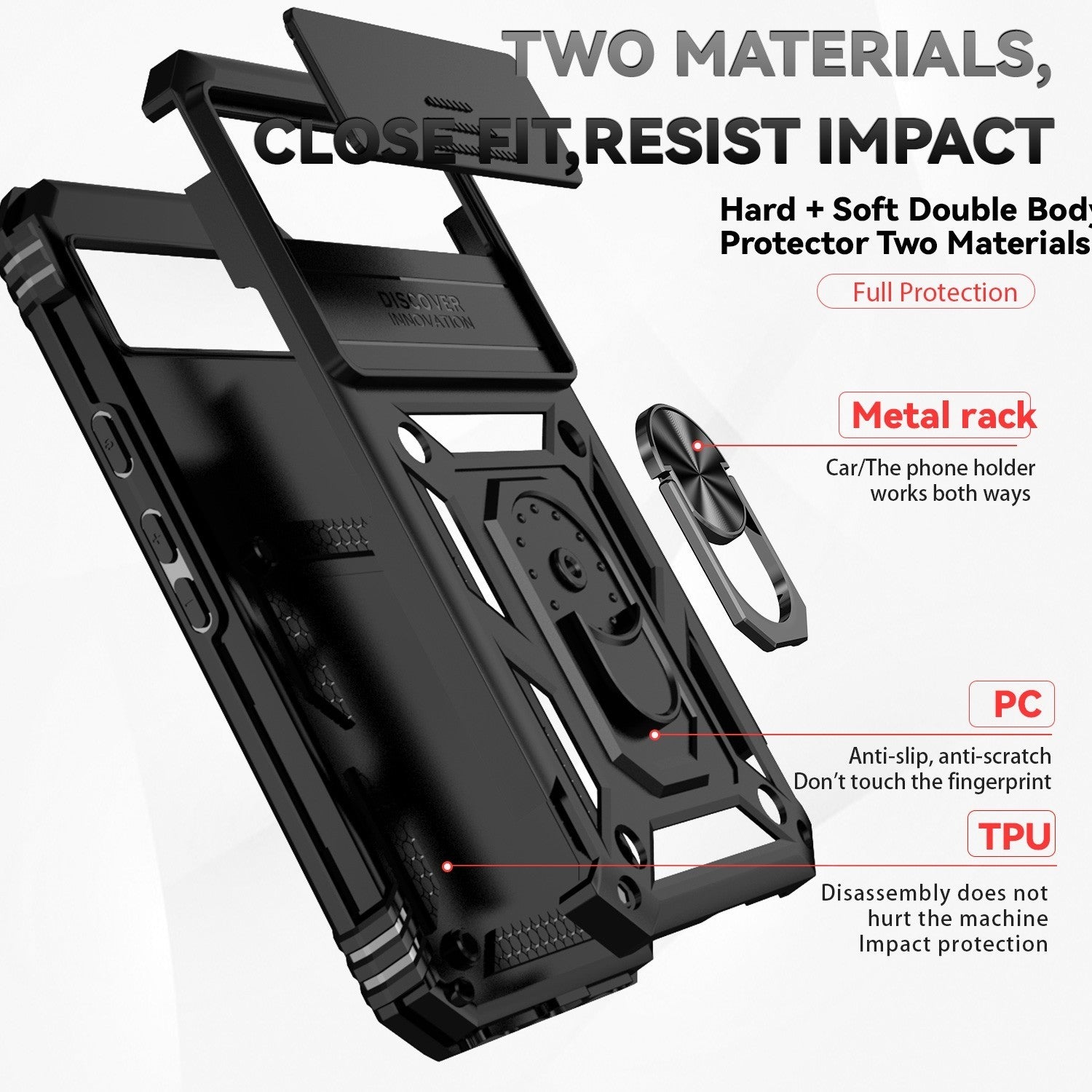 For Google Pixel 8a / 8 / 8 Pro Case Shockproof Rugged Cover Ring Holder Camera