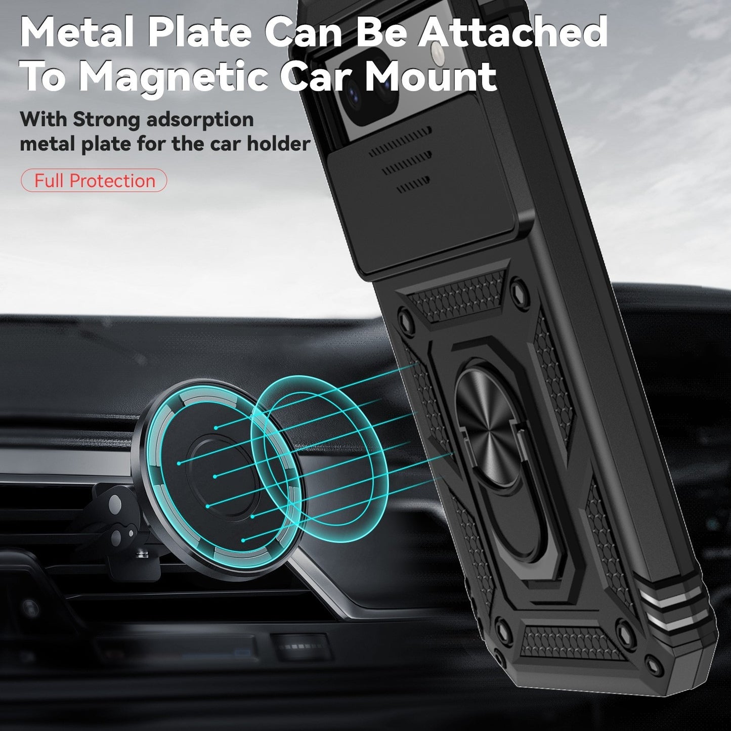 For Google Pixel 8a / 8 / 8 Pro Case Shockproof Rugged Cover Ring Holder Camera