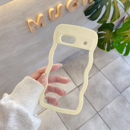 Colourful Wave Side Clear TPU Shockproof Phone Case For Google Pixel 9 8a 7a Pro