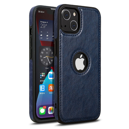 Luxury Leather Case For iPhone 15 Pro Max Plus Shockproof Slim Logo Back Cover