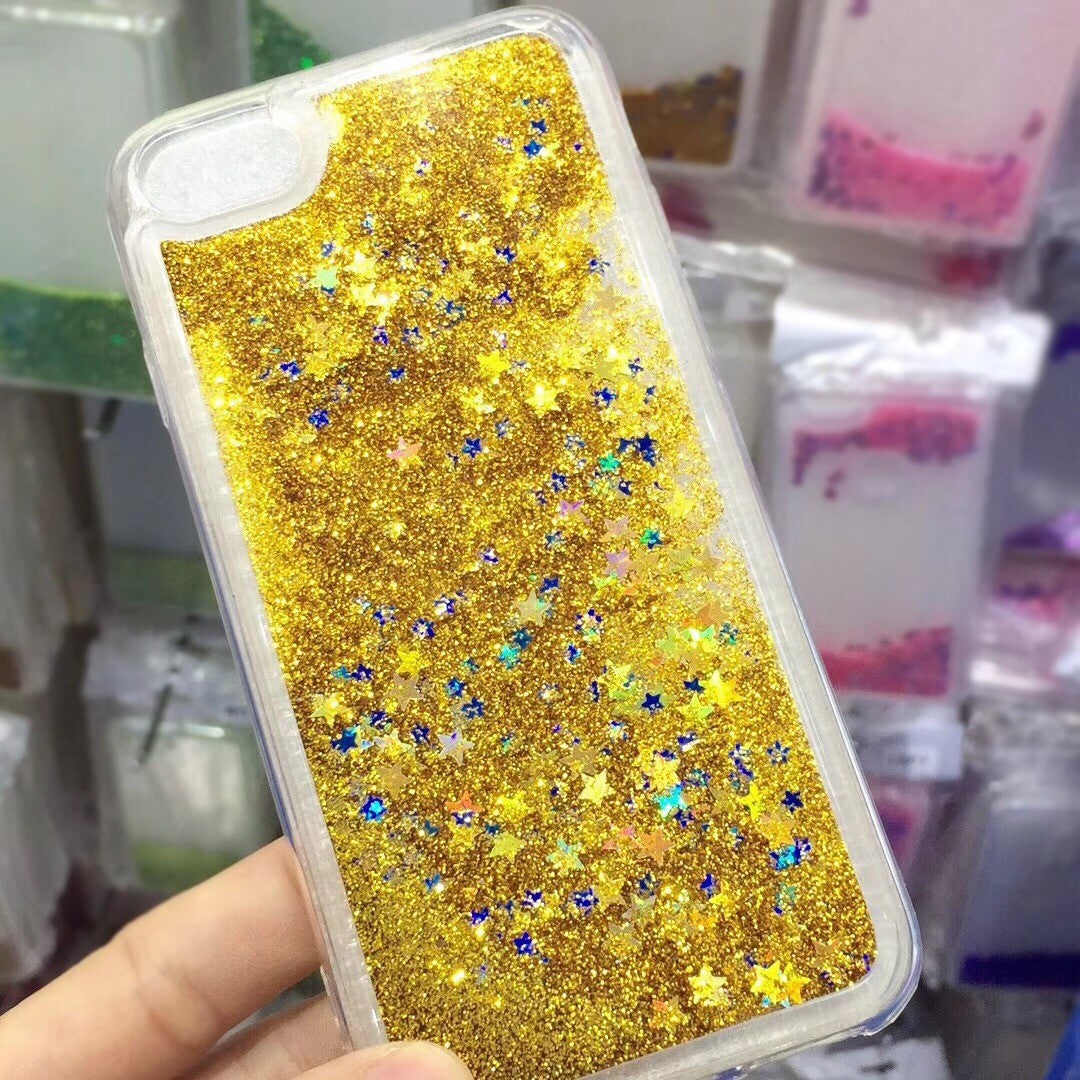 Case For iPhone 17 16 15 14 13 12 Pro Max X Bling Glitter Liquid Gel Phone Cover