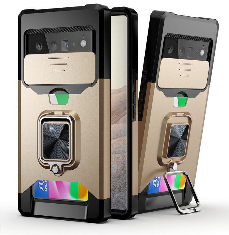 Hybrid Phone Case with Credit Card Holder For Google Pixel 10 9a 9 8 7 6 Pro XL