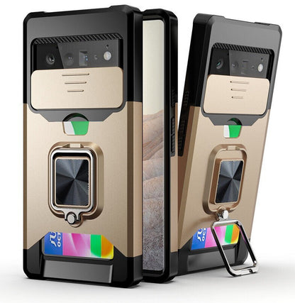 Hybrid Phone Case with Credit Card Holder For Google Pixel 10 9a 9 8 7 6 Pro XL