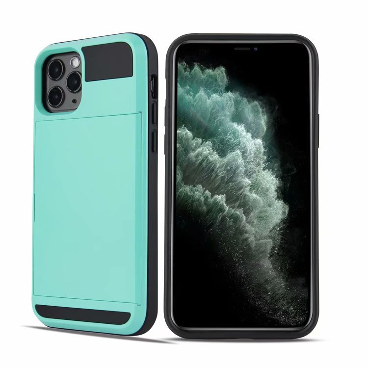 Hybrid Phone Case For iPhone 11 / Pro Max Shockproof Hidden Credit Card Holder