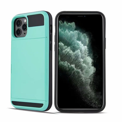 Hybrid Phone Case For iPhone 11 / Pro Max Shockproof Hidden Credit Card Holder