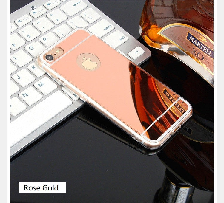 Gold Soft Thin Mirror TPU Phone case cover for Apple iPhone 5/6/6S/7/8/X/Plus