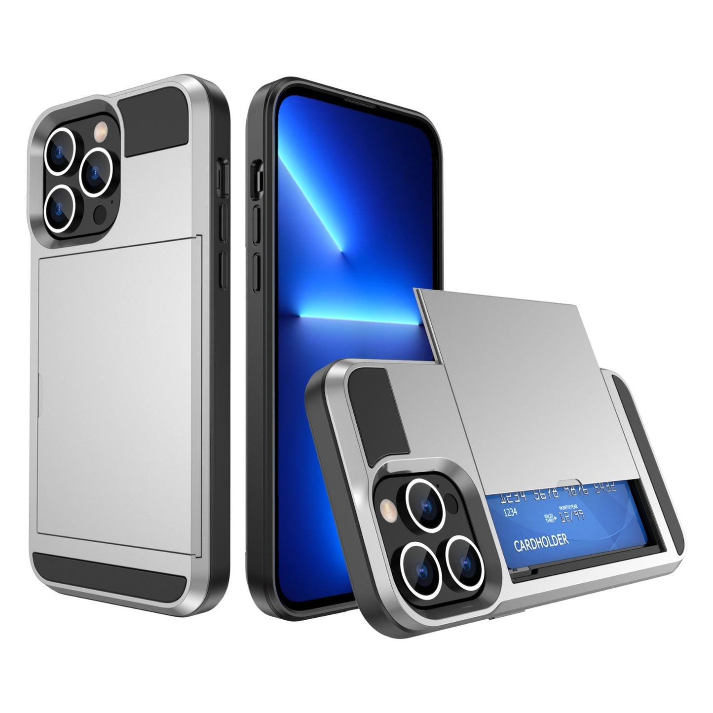 Card Holder Wallet Case Shockproof Hybrid Protective For iPhone 14 Pro Max Plus
