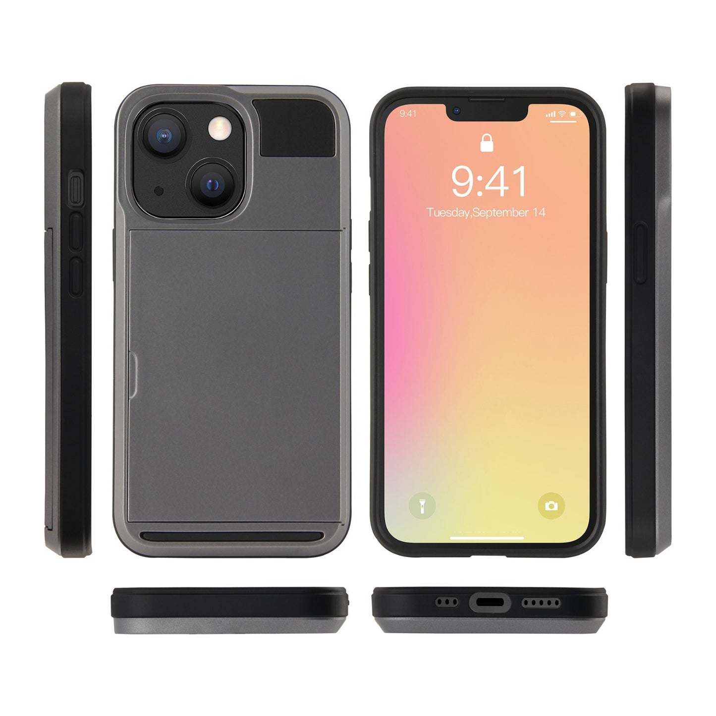 Card For iPhone 13 Pro Max Mini Holder Wallet Case Shockproof Hybrid Protective
