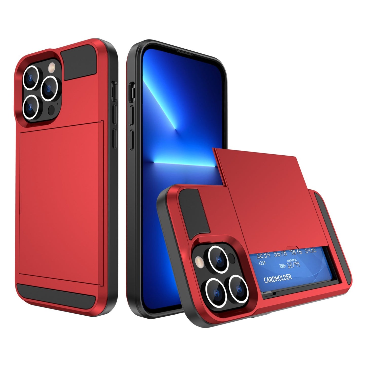 Card Holder Wallet Case Shockproof Hybrid Protective For iPhone 14 Pro Max Plus
