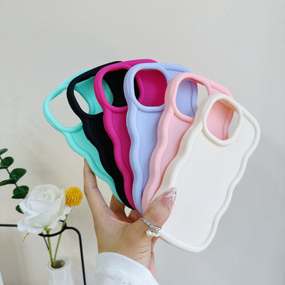 Wavy Candy Colour TPU Case For iPhone 17 16 15 14 13 Soft Shockproof Phone Cover