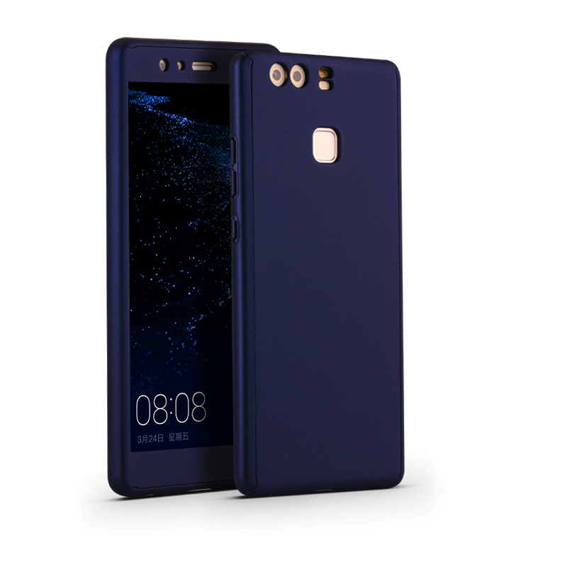 360° Full Body Hard Phone Case Cover Free Tempered Glass For Huawei P9 Lite/Plus