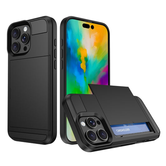 Card Holder Wallet Case Shockproof Hybrid Protective For iPhone 16 Pro Max Plus