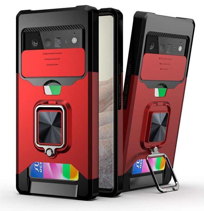 Hybrid Phone Case with Credit Card Holder For Google Pixel 10 9a 9 8 7 6 Pro XL