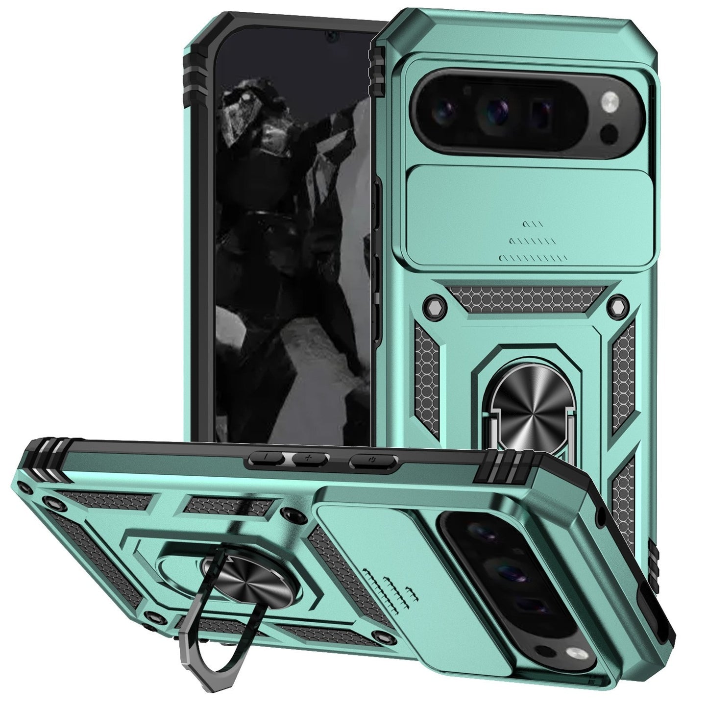 For Google Pixel 9a / 9 Pro XL Case Shockproof Armour Cover Ring Holder Camera
