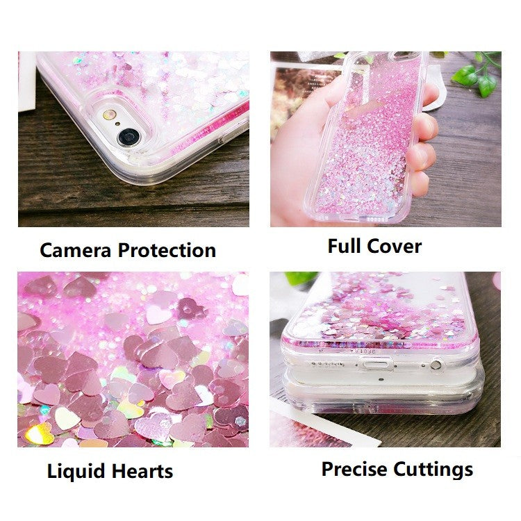 Case For iPhone 17 16 15 14 13 12 Pro Max X Bling Glitter Liquid Gel Phone Cover