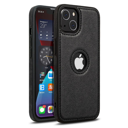 Luxury Leather Case For iPhone 15 Pro Max Plus Shockproof Slim Logo Back Cover