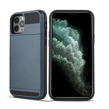 Hybrid Phone Case For iPhone 11 / Pro Max Shockproof Hidden Credit Card Holder