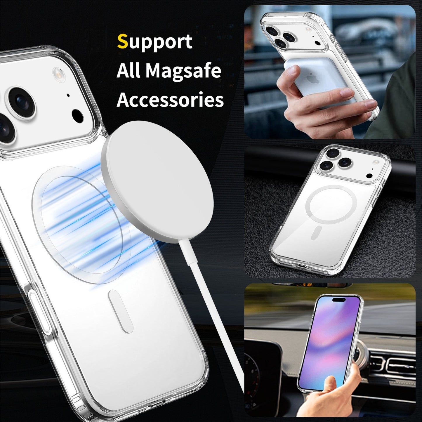 Case For Apple iPhone 17 16 15 14 Pro Plus Max Magnetic Clear MagSafe Cover Skin