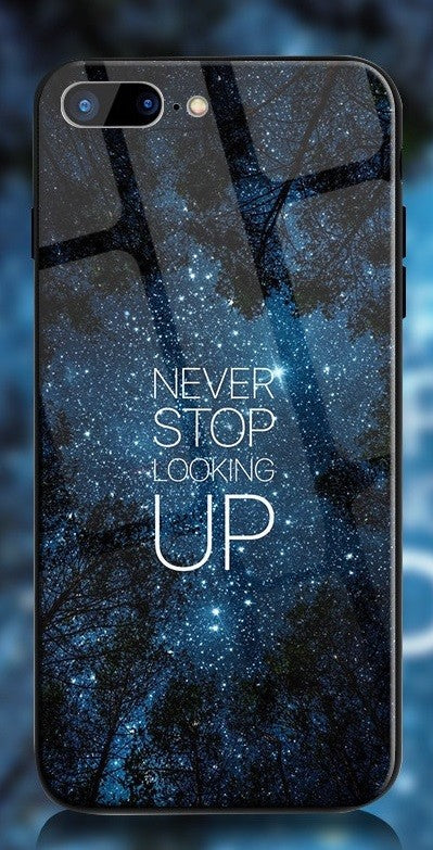 Hard Tempered Back Glass Phone Case Cover with Print for iPhone 6/6s/7/8/X/Plus