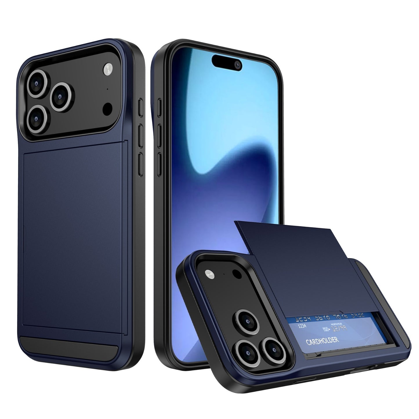 Card Holder Wallet Case Shockproof Hybrid Rugged Cover iPhone 17 / 17 Pro Max e