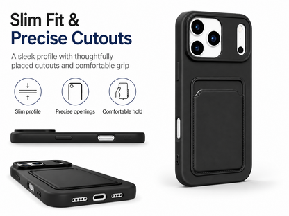 Case For iPhone 15 15 Pro Max Plus Wallet Card Holder Shockproof Cover Silicone