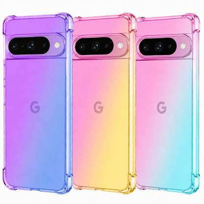 For Google Pixel 10 10A Pro XL Clear Gradient Silicone Gel Shockproof Case Cover