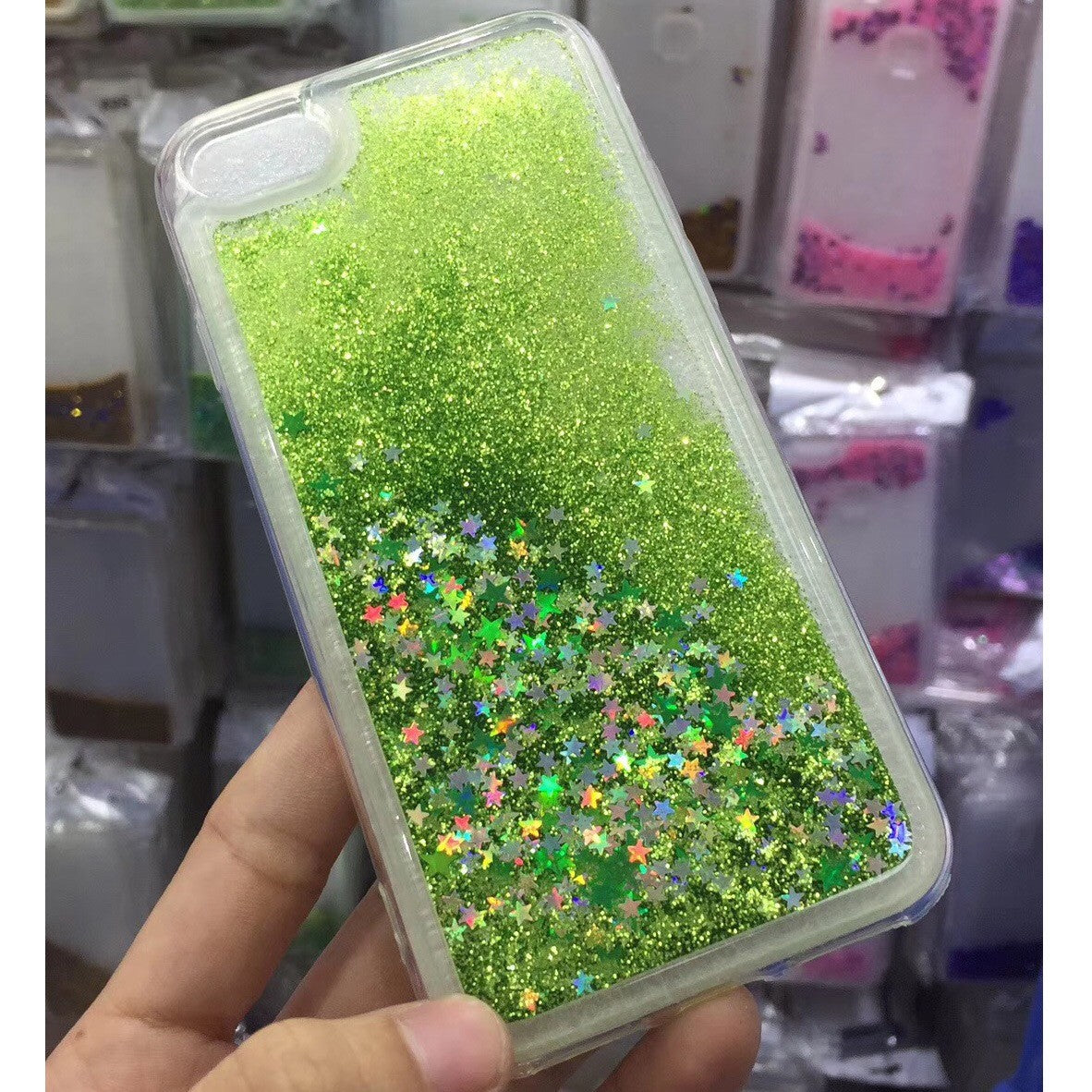 Case For iPhone 17 16 15 14 13 12 Pro Max X Bling Glitter Liquid Gel Phone Cover