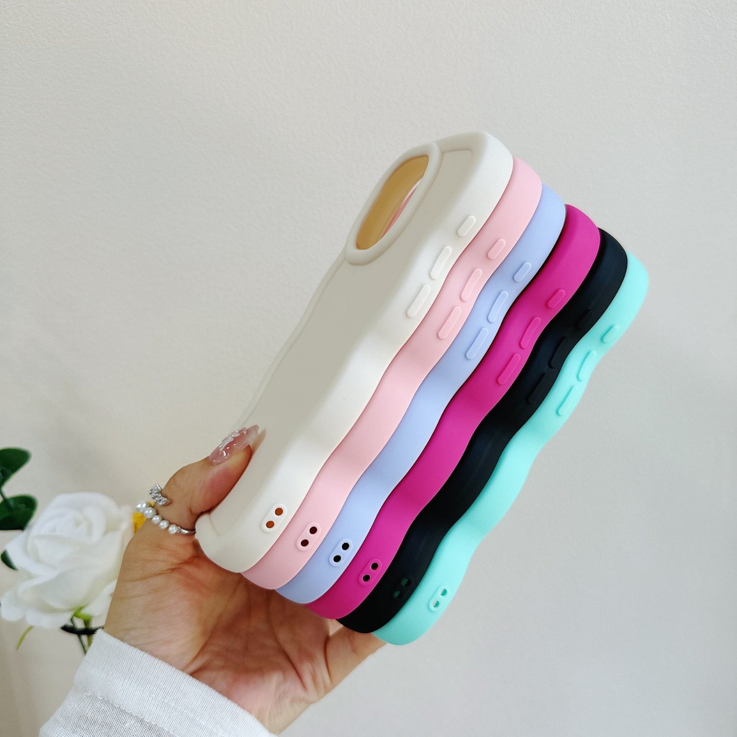 Wavy Candy Colour TPU Case For iPhone 17 16 15 14 13 Soft Shockproof Phone Cover