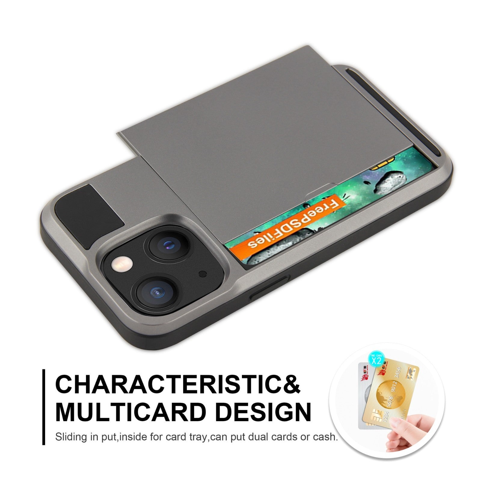 Card For iPhone 13 Pro Max Mini Holder Wallet Case Shockproof Hybrid Protective