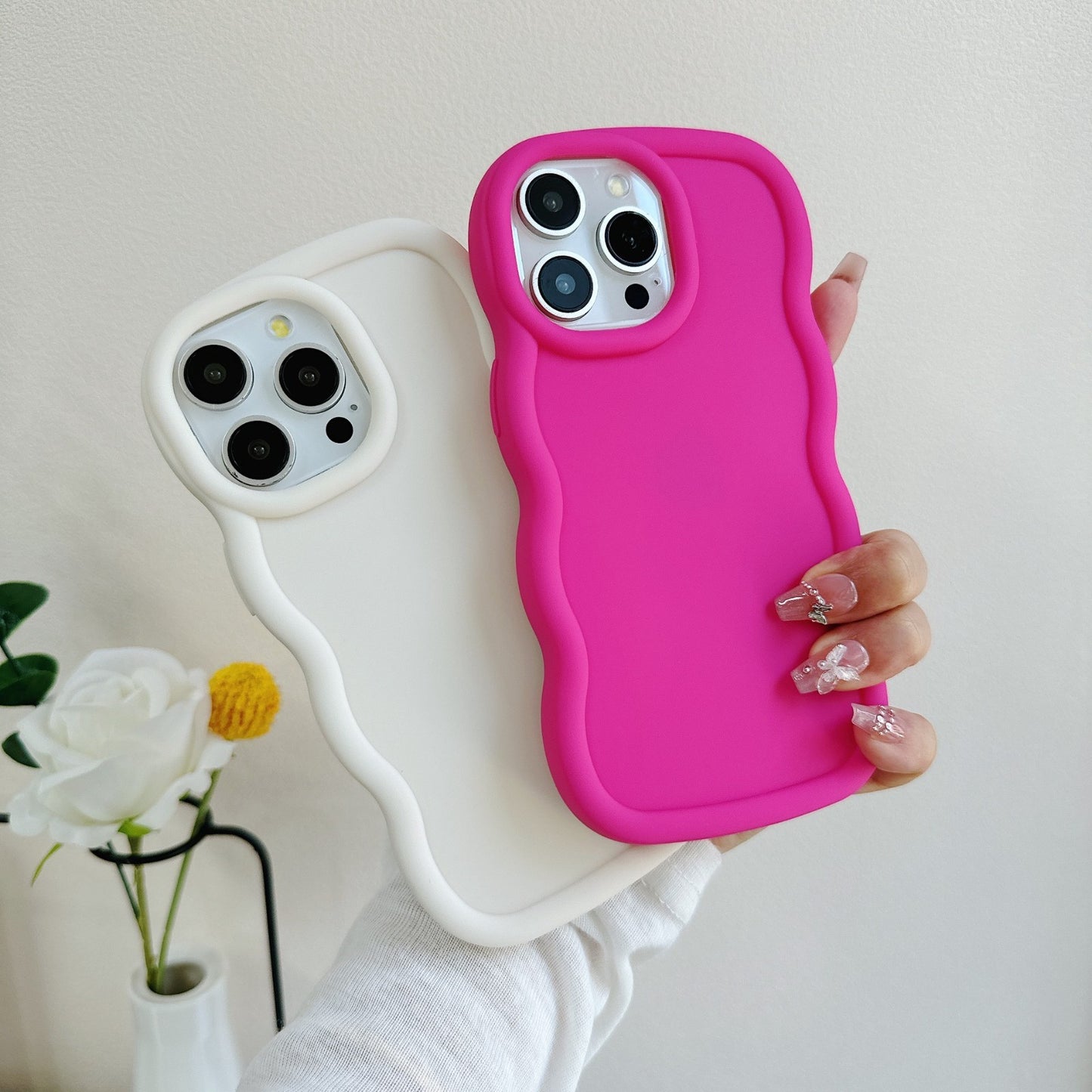 Wavy Candy Colour TPU Case For iPhone 17 16 15 14 13 Soft Shockproof Phone Cover