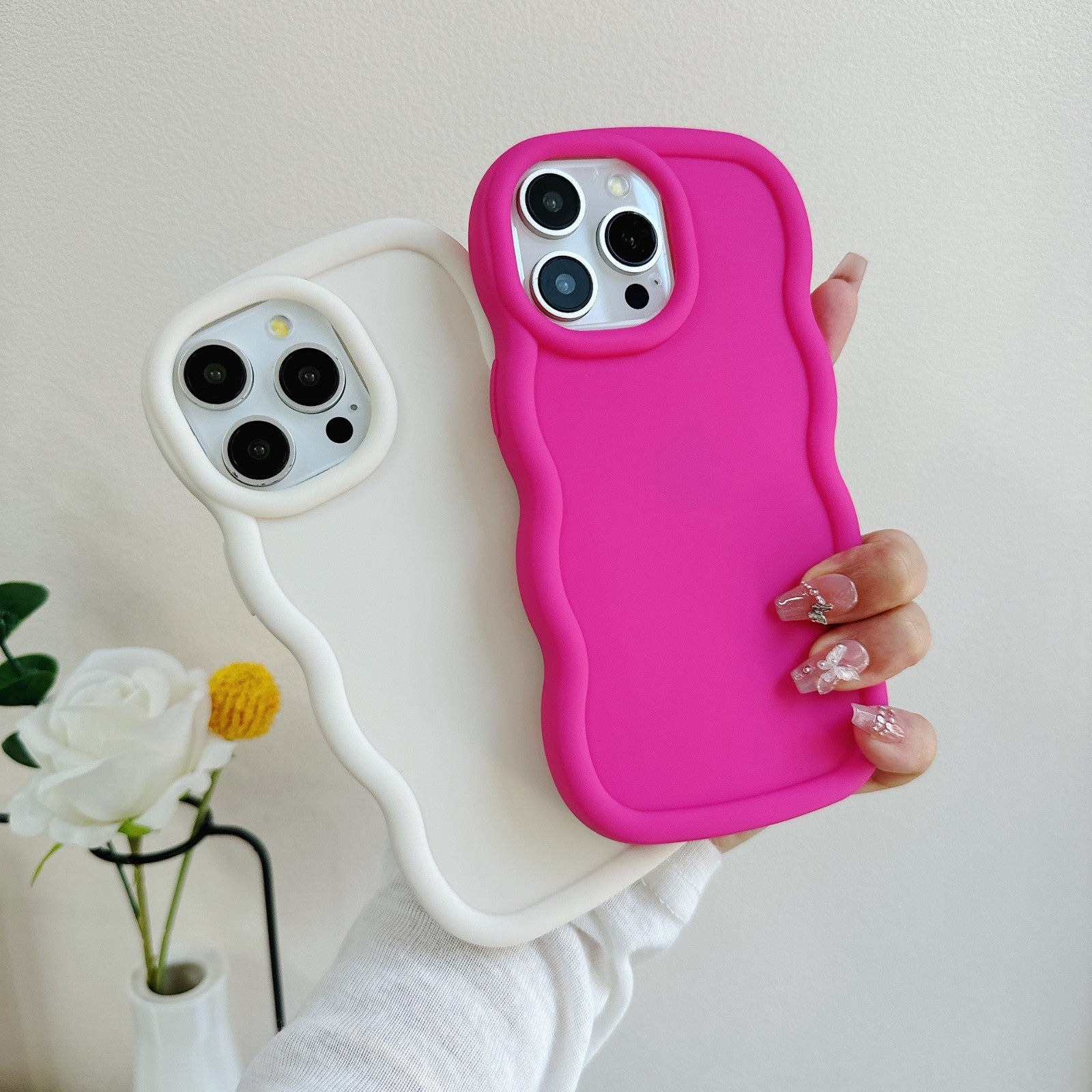 Wavy Candy Colour TPU Case For iPhone 17 16 15 14 13 Soft Shockproof Phone Cover