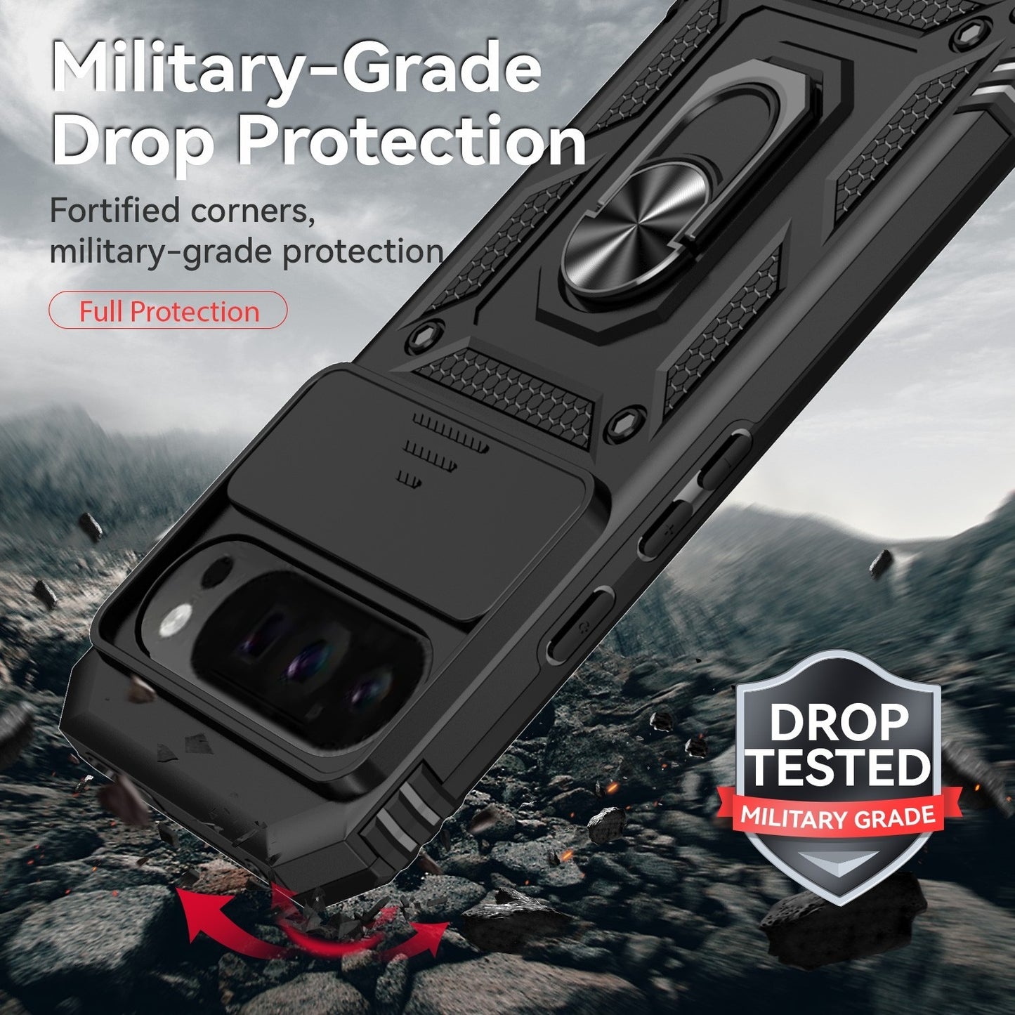 For Google Pixel 9a / 9 Pro XL Case Shockproof Armour Cover Ring Holder Camera