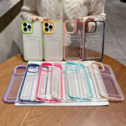 Clear Card Holder Slot Phone Case Cover Apple iPhone 17 16 15 14 13 Pro Max Plus