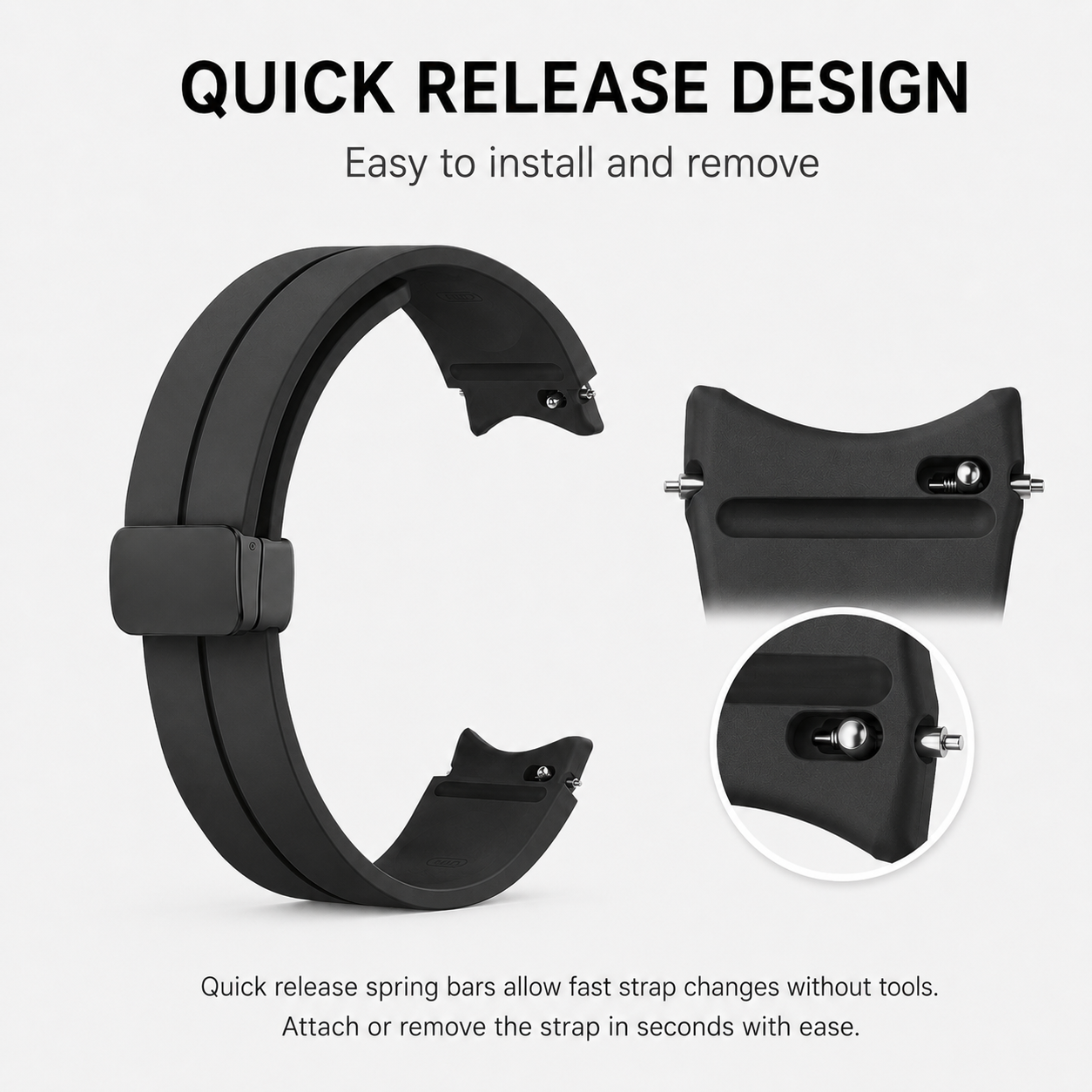 Magnetic Silicone Strap For Samsung Galaxy Watch 7 6 5 4 20mm Band 40/44mm Pro