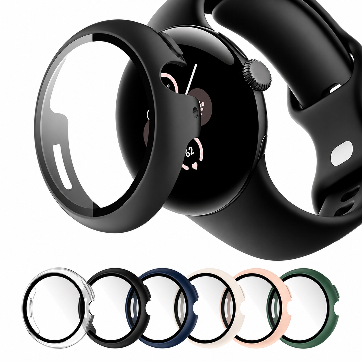 For Google Pixel Watch 1/2/3/4 41 45 Case Screen Protector Full Protective Cover