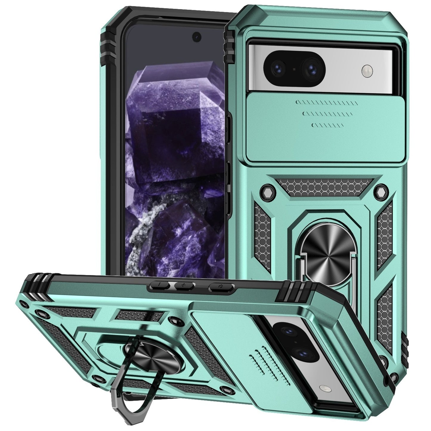 For Google Pixel 8a / 8 / 8 Pro Case Shockproof Rugged Cover Ring Holder Camera