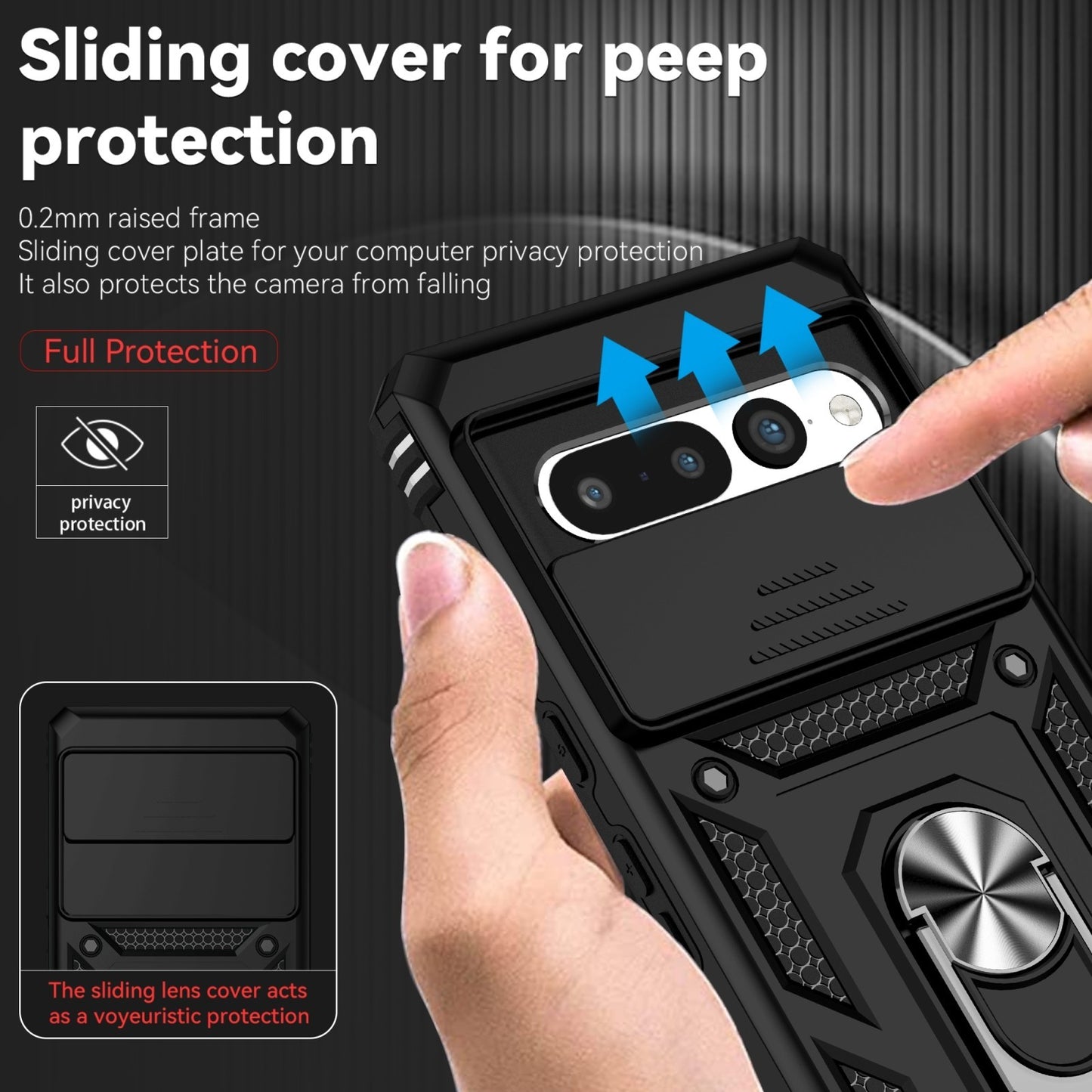For Google Pixel 7a / 7 / 7 Pro Case Shockproof Rugged Cover Ring Holder Camera