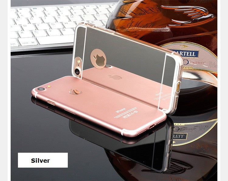 Gold Soft Thin Mirror TPU Phone case cover for Apple iPhone 5/6/6S/7/8/X/Plus