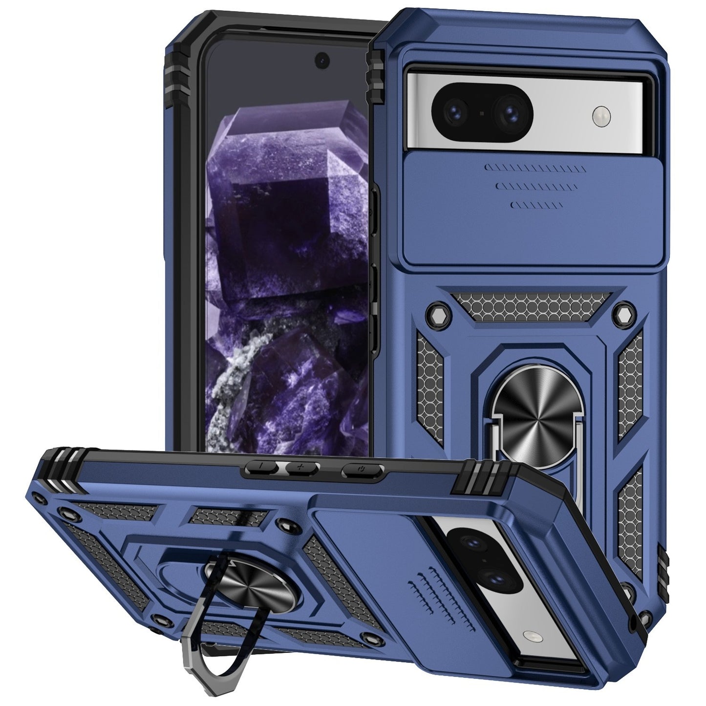 For Google Pixel 8a / 8 / 8 Pro Case Shockproof Rugged Cover Ring Holder Camera