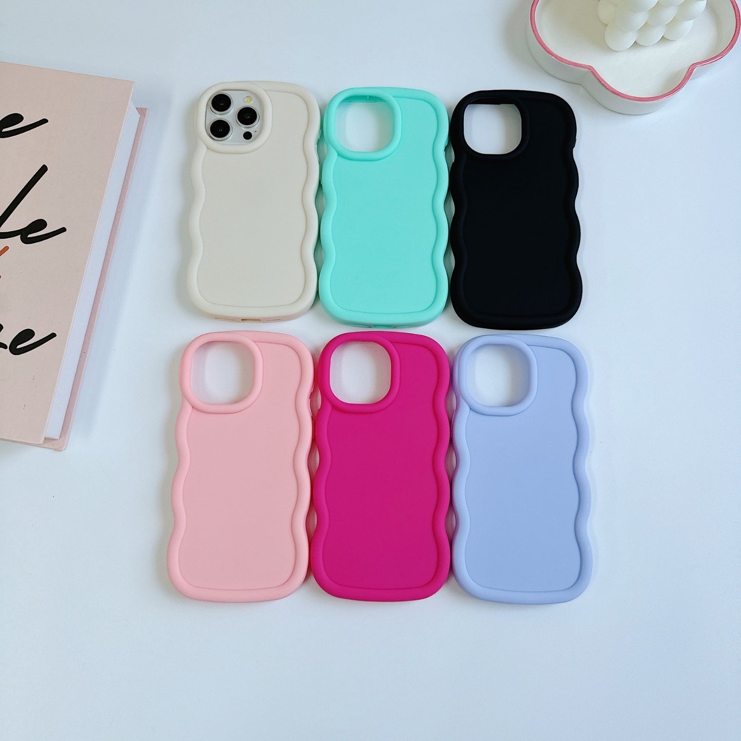 Wavy Candy Colour TPU Case For iPhone 17 16 15 14 13 Soft Shockproof Phone Cover