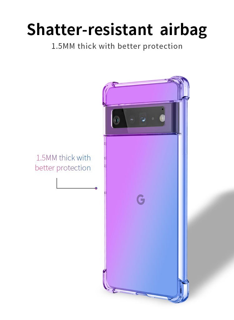 For Google Pixel 9 9A Pro XL Clear Gradient Silicone Gel Shockproof Case Cover
