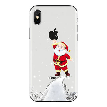 Clear Christmas Santa TPU Phone Case Cover Apple iPhone XS Max XR X Plus 11 8 7