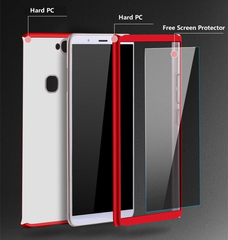 360° Full Body Hard Phone Case Cover Tempered Glass For Huawei P Smart 2019/2020