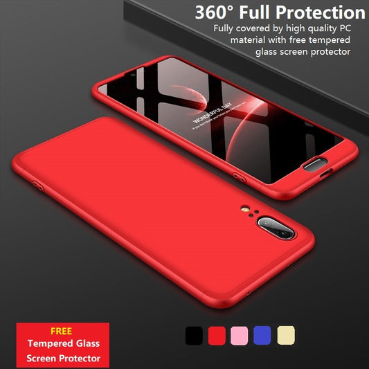 360° Full Body Hard Phone Case Cover Tempered Glass For Huawei P Smart 2019/2020