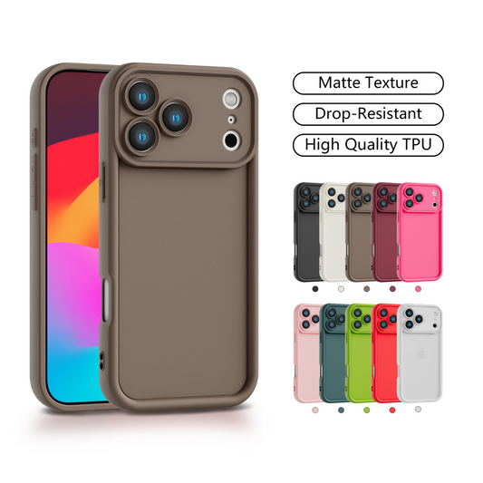 Soft TPU Case For iPhone 17 16 15 Shockproof Plain Colour Silicone Phone Cover
