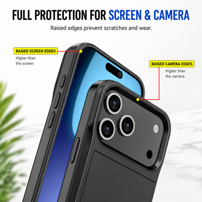 Card Holder Wallet Case Shockproof Hybrid Rugged Cover iPhone 17 / 17 Pro Max e