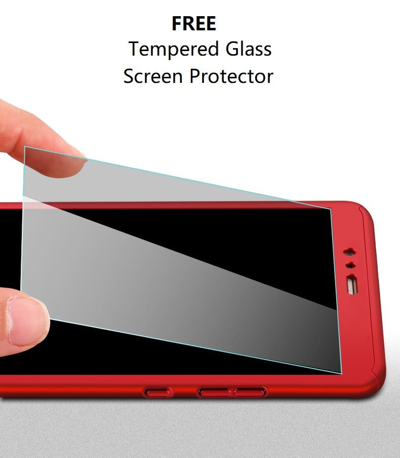 360° Full Body Hard Phone Case Cover Free Tempered Glass For Huawei P9 Lite/Plus