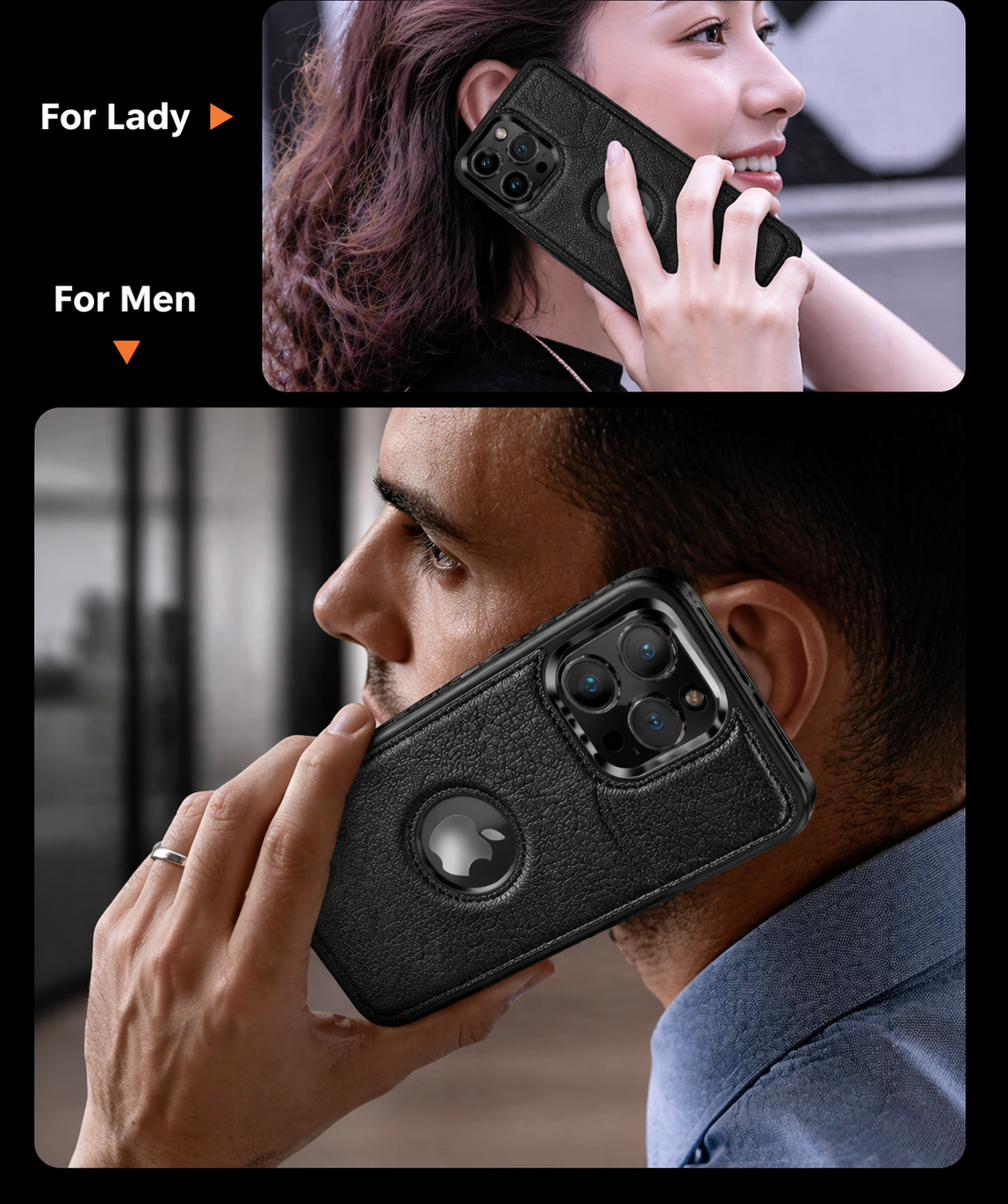 Luxury Leather Case For iPhone 16 Pro Max Plus 16e PU Shockproof Slim Logo Cover